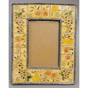Fruit & Leaves Heavy Rustic Mosaic Tile 7.5"x9.5"Photo Frame for 3”x4.5” French